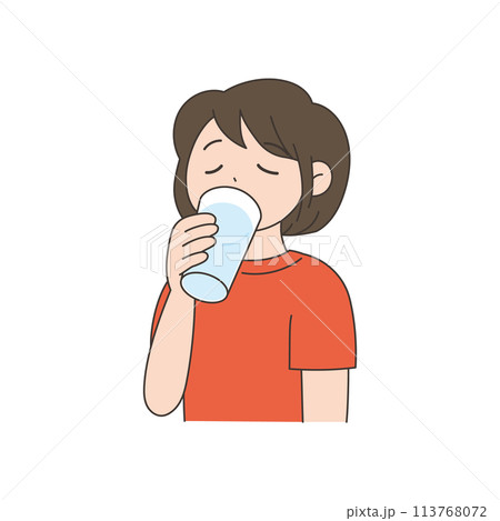 飲み物を飲む女性 飲み物を飲む女性 113768072