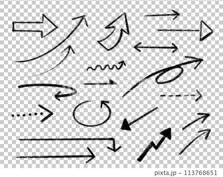 手描きの矢印 113768651