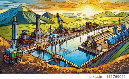 A Painting of a Vast Ocean. Generative AI A Painting of a Vast Ocean. Generative AI 113769031