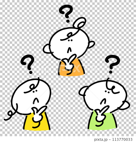 People who are wondering, set, simple and cute line drawing illustration People who are wondering, set, simple and cute line drawing illustration 113770033