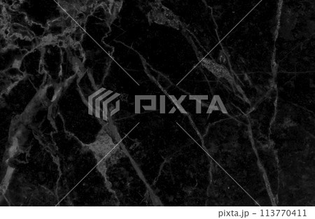 Black background marble wall texture for design art work, seamless pattern of tile stone with bright and luxury. 113770411