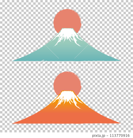 Mt. Fuji illustration set 113770916