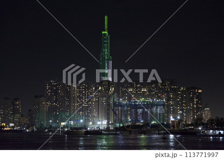 The Landmark 81 in Ho Chi Minh City by night The Landmark 81 in Ho Chi Minh City by night 113771997