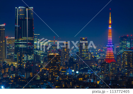 東京タワー 冬ライトアップ夜景 113772405