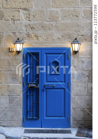 typical entrance doors of houses in Valletta, Malta typical entrance doors of houses in Valletta, Malta 113772599