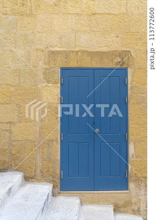 typical entrance doors of houses in Valletta, Malta 113772600