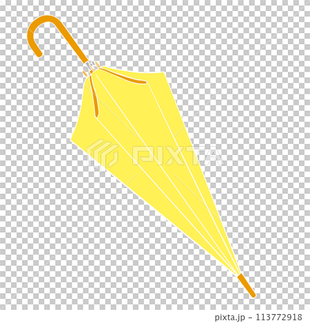 閉じた黄色い傘のシンプルなイラスト 113772918