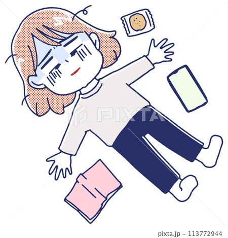 だらだら無気力な女性 だらだら無気力な女性 113772944