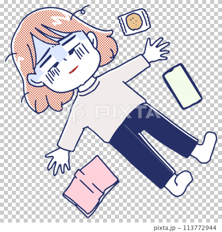 だらだら無気力な女性 だらだら無気力な女性 113772944