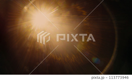 Abstract Natural Sun flare on the black Abstract Natural Sun flare on the black 113773946