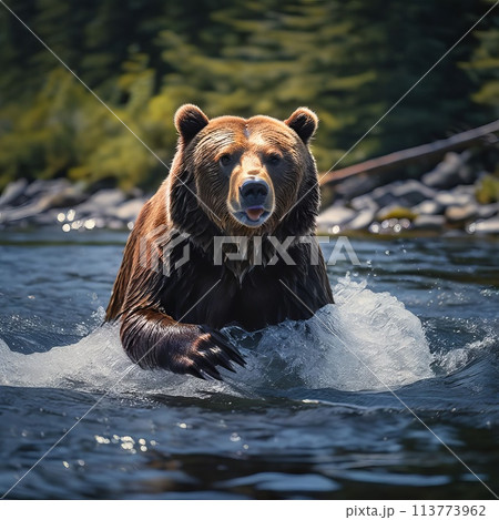brown bear in the water 113773962