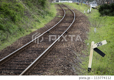 単線の線路 単線の線路 113774112