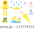 6月梅雨のかわいいイラストセット 113774533