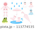 6月梅雨のかわいいイラストセット 113774535