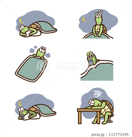 ストレスで疲れているカメ(睡眠障害、不眠、中途覚醒) ストレスで疲れているカメ(睡眠障害、不眠、中途覚醒) 113775295