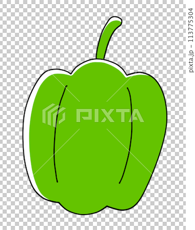 Loose and simple bell pepper, solid color 113775304