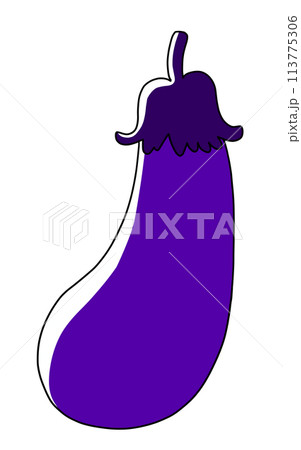 ゆるめシンプルなす　ベタ塗り 113775306
