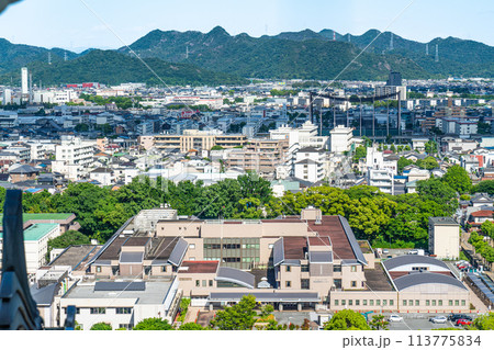 【世界遺産 姫路城】【日本100名城】大天守からみた姫路市街東部 兵庫県姫路市 【世界遺産 姫路城】【日本100名城】大天守からみた姫路市街東部 兵庫県姫路市 113775834