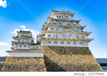 【世界遺産 姫路城】【日本100名城】備前丸から見た天守群2　兵庫県姫路市 113775843