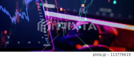 Business statistics and Analytics value . Abstract glowing forex chart interface background. Investment, trade, stock, finance and analysis concept. Business statistics and Analytics value . Abstract glowing forex chart interface background. Investment, trade, stock, finance and analysis concept. 113776619