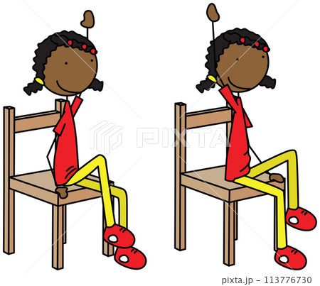 Happy kid exercisesのイラスト素材 [113776730] - PIXTA
