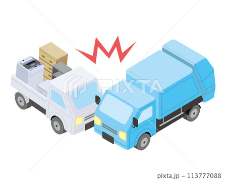 軽トラックとパッカー車の交通事故 軽トラックとパッカー車の交通事故 113777088