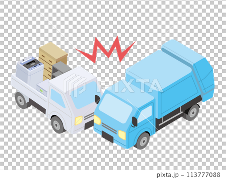 軽トラックとパッカー車の交通事故 軽トラックとパッカー車の交通事故 113777088