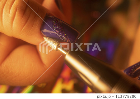 Nail salon closeup photo 113778280