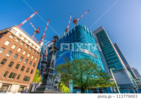日本の東京都市景観 4月。日本橋一丁目の再開発事業などを望む＝令和6年4月19日 113779003