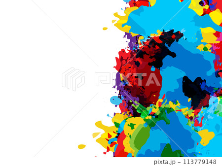 Abstract vector splatter paint color background design. illustration vector design. 113779148