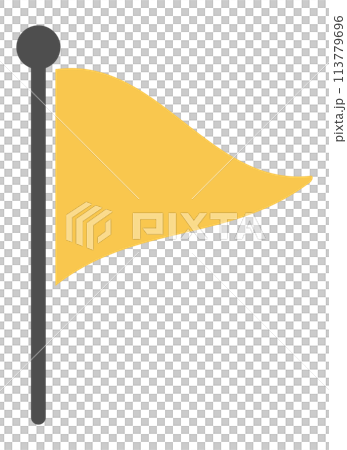 黃色揮舞三角旗的文字框架插圖 113779696