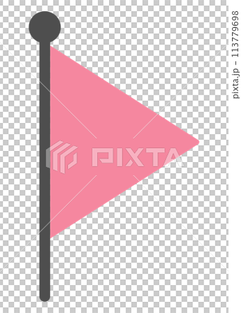 Pink triangular flag text frame illustration Pink triangular flag text frame illustration 113779698