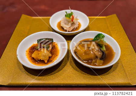 中華料理の三種盛 中華料理の三種盛 113782421