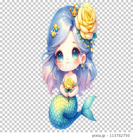Mermaid holding a rose 113782750