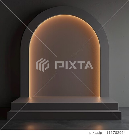Minimalist arch design with warm backlightのイラスト素材 [113782964] - PIXTA