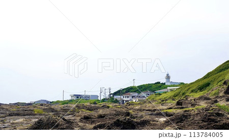 高台から見た城ケ島海岸の風景 113784005