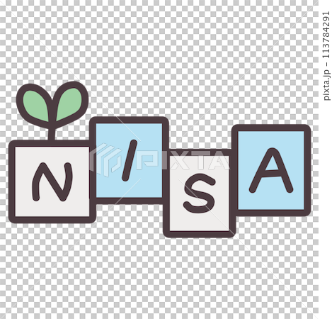 一種材料，帶有幼葉插圖和方框內的字母 NISA。 113784291