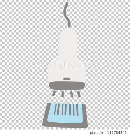 Illustration of a payment being made by scanning a barcode on a smartphone screen 113784341