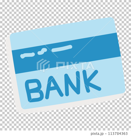 シンプルにデフォルメした銀行の通帳の手描きイラスト シンプルにデフォルメした銀行の通帳の手描きイラスト 113784363