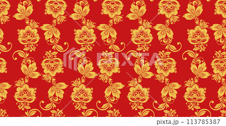 Hohloma seamless pattern, russian culture decor Hohloma seamless pattern, russian culture decor 113785387
