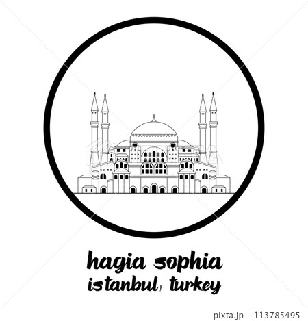 Circle Icon Hagia Sophia. Vector illustration Circle Icon Hagia Sophia. Vector illustration 113785495