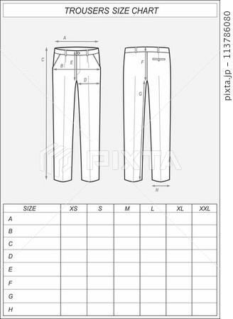 Trousers size chart. Business pants Trousers size chart. Business pants 113786080