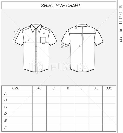 Business shirt size chart. Classic wear 113786119