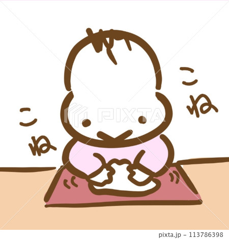 子ども　粘土　遊ぶ 113786398