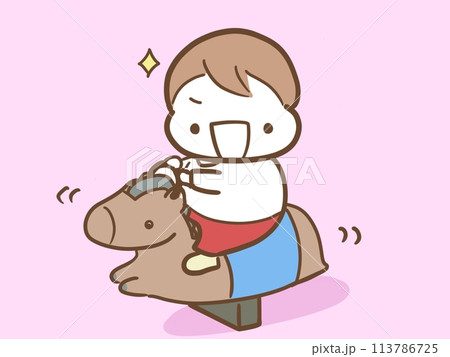 遊具　子ども　馬 113786725