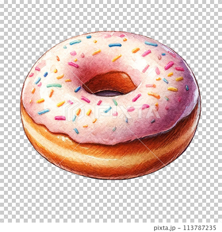 現實的草莓甜甜圈圖 113787235