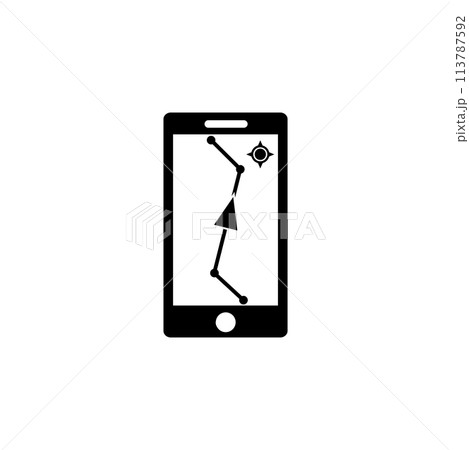 Smartphone Navigation Flat Vector Icon 113787592