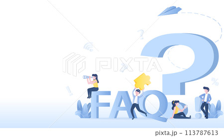 FAQ, question and answer concept. Big question...のイラスト素材 [113787613 ...