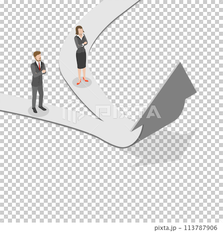 Business cooperation flat isometric  concept. 113787906