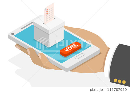 Online voting flat isometric concept. Online voting flat isometric concept. 113787920
